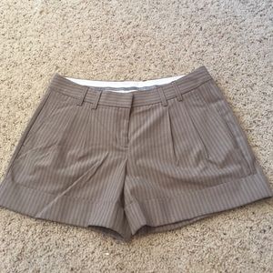 Express Editor Brown Pinstriped Dress Shorts
